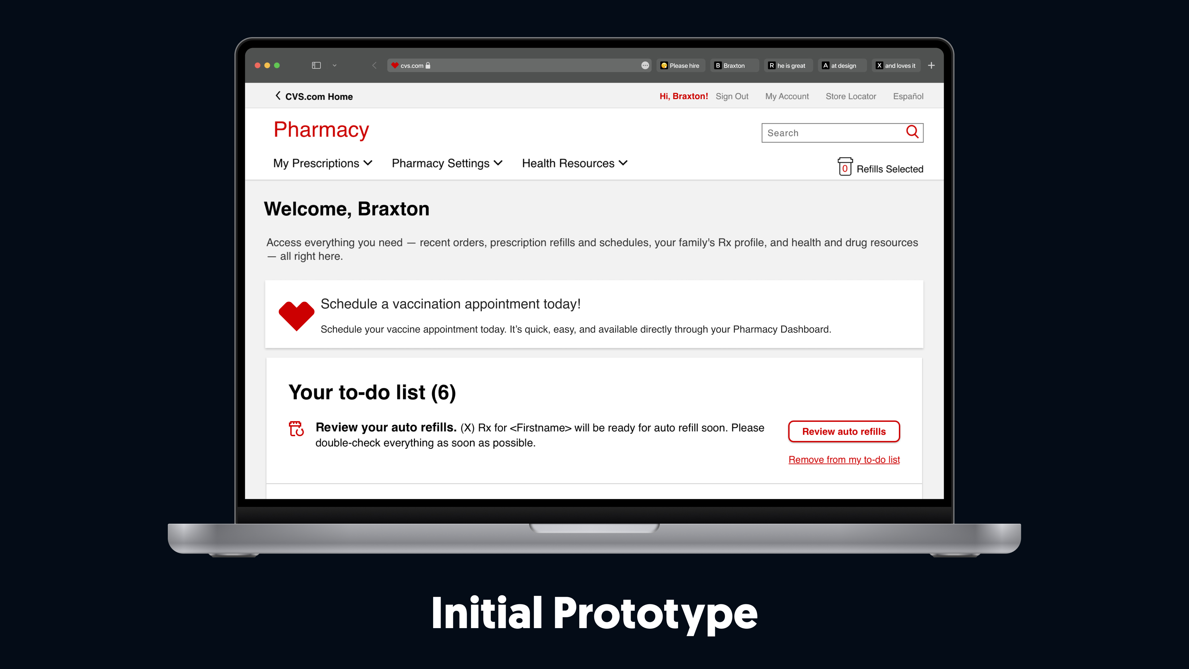 Initial Prototype, dWeb